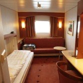 Außenkabine an Bord der Hurtigruten.